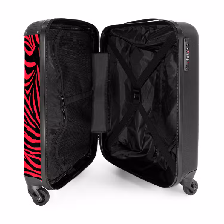 Valise - Rayures de zèbre en noir sur fond rose vif — 4