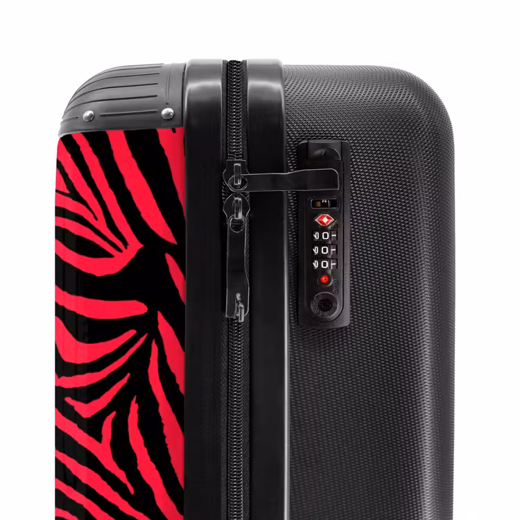 Valise - Rayures de zèbre en noir sur fond rose vif — 5