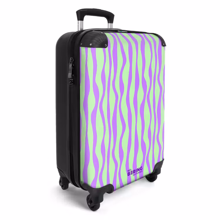 Valise - Rayures lilas sur fond vert menthe — 2