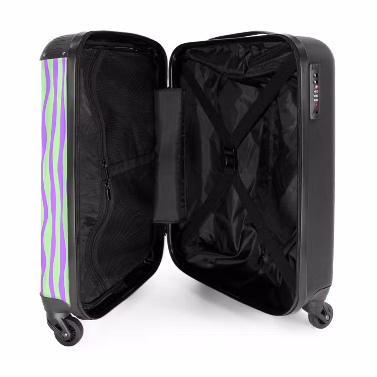 Valise - Rayures lilas sur fond vert menthe — 4