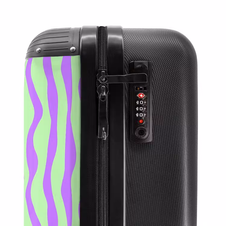 Valise - Rayures lilas sur fond vert menthe — 5