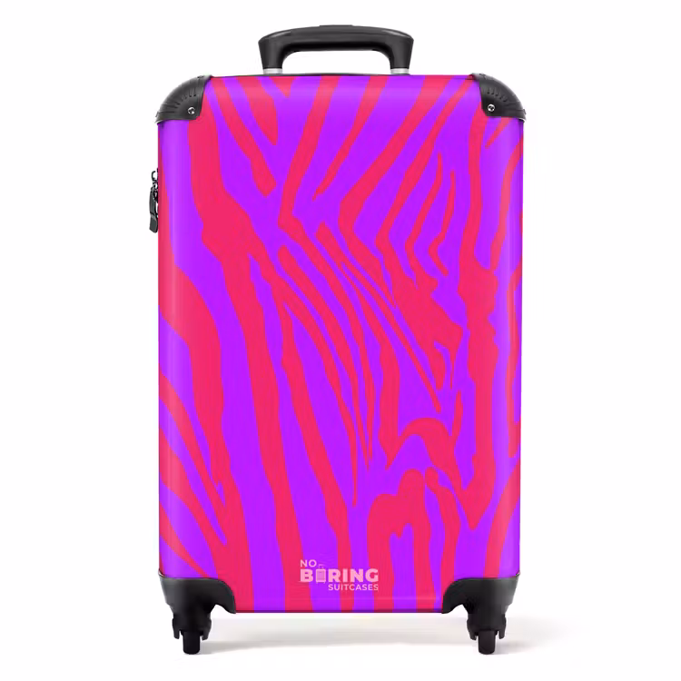 Valise - Rayures zébrées rouges et violettes avec une touche de modernité — 1