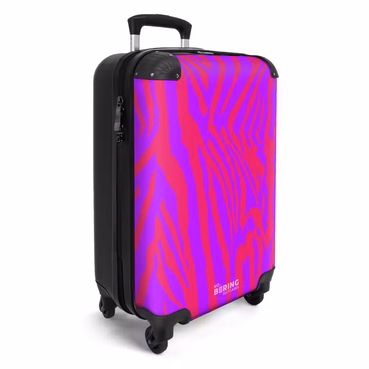 Valise - Rayures zébrées rouges et violettes avec une touche de modernité — 2