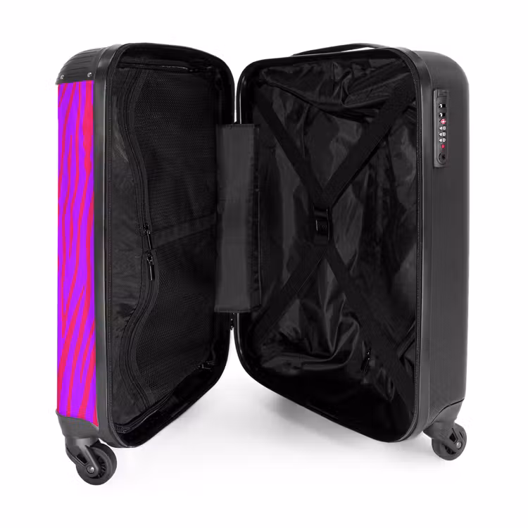 Valise - Rayures zébrées rouges et violettes avec une touche de modernité — 4