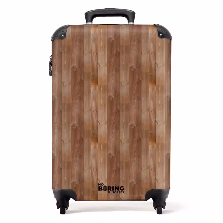 Valise - Rouge-brun avec texture de bois — 1