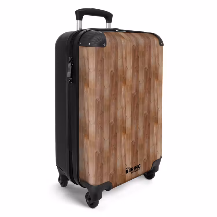 Valise - Rouge-brun avec texture de bois — 2