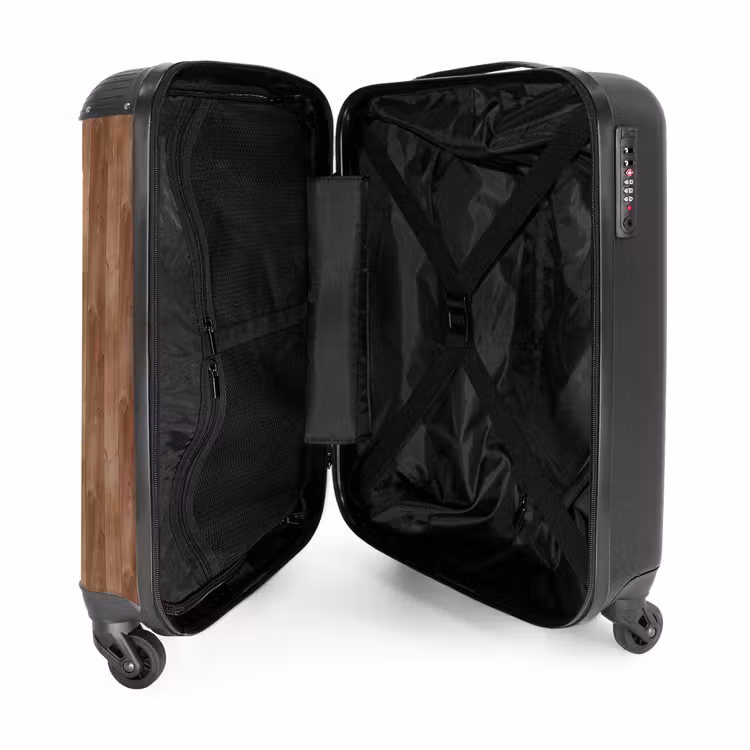 Valise - Rouge-brun avec texture de bois — 4
