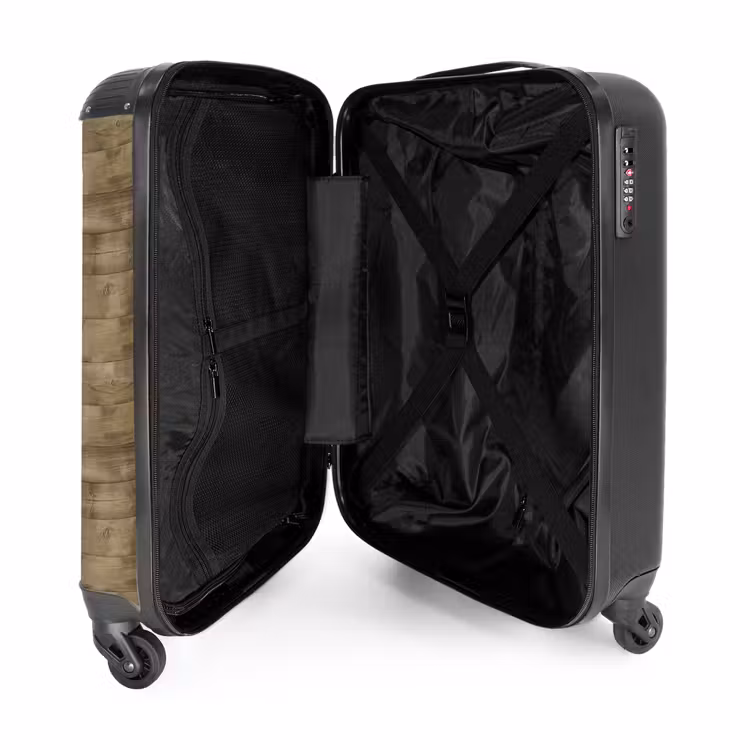 Valise - Structure en bois vert olive avec imperfections naturelles — 4
