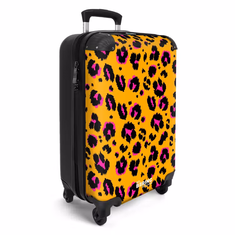 Valise - Taches de panthère en noir et rose sur fond orange — 2