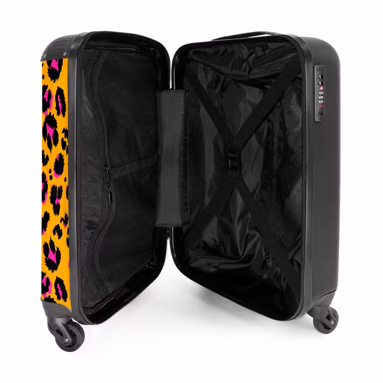 Valise - Taches de panthère en noir et rose sur fond orange — 4