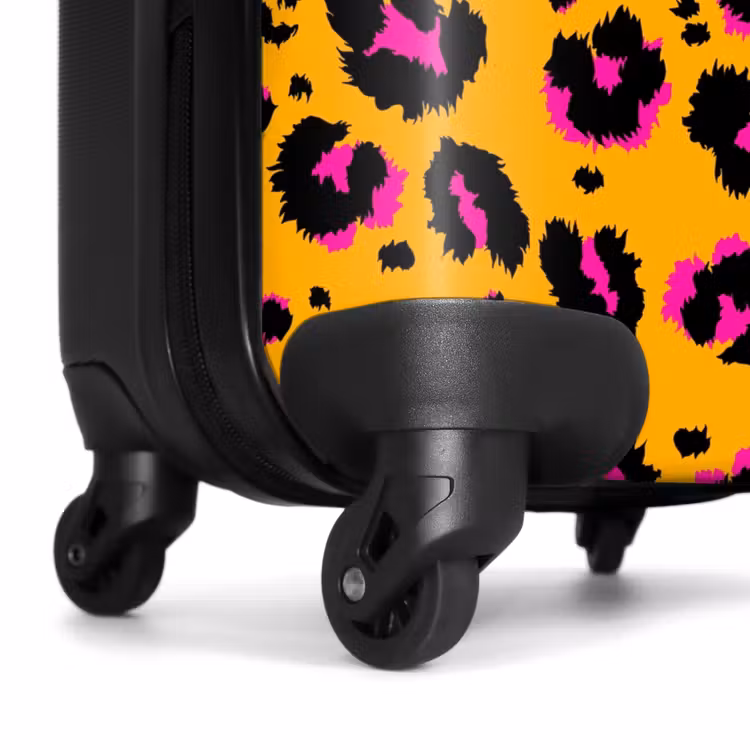 Valise - Taches de panthère en noir et rose sur fond orange — 6