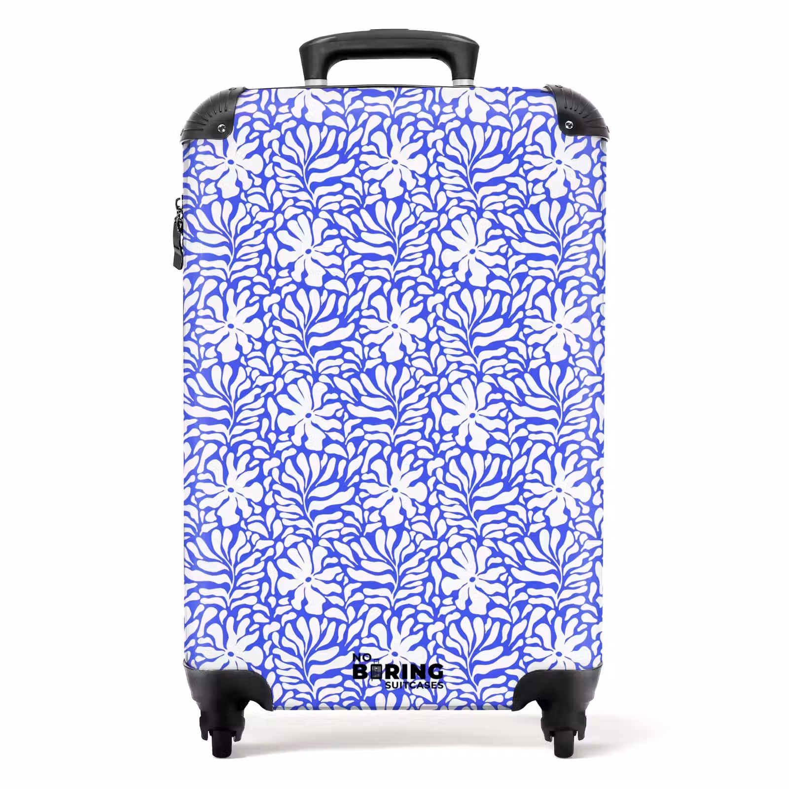 Valise - Fleurs et feuilles sur fond bleu — 1