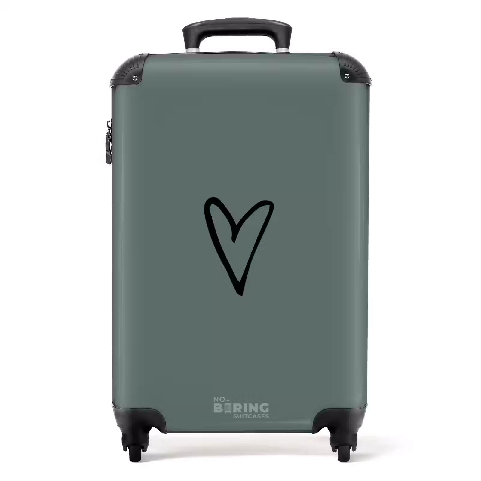 Valise - Fond vert avec cœur noir — 1