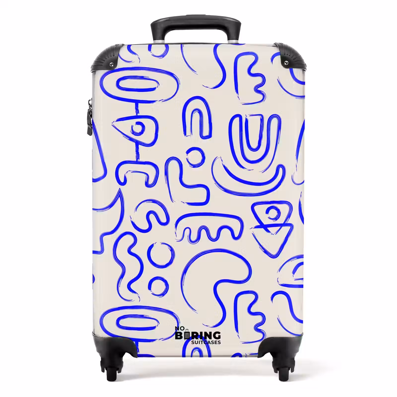 Valise - Formes abstraites bleues sur beige — 1