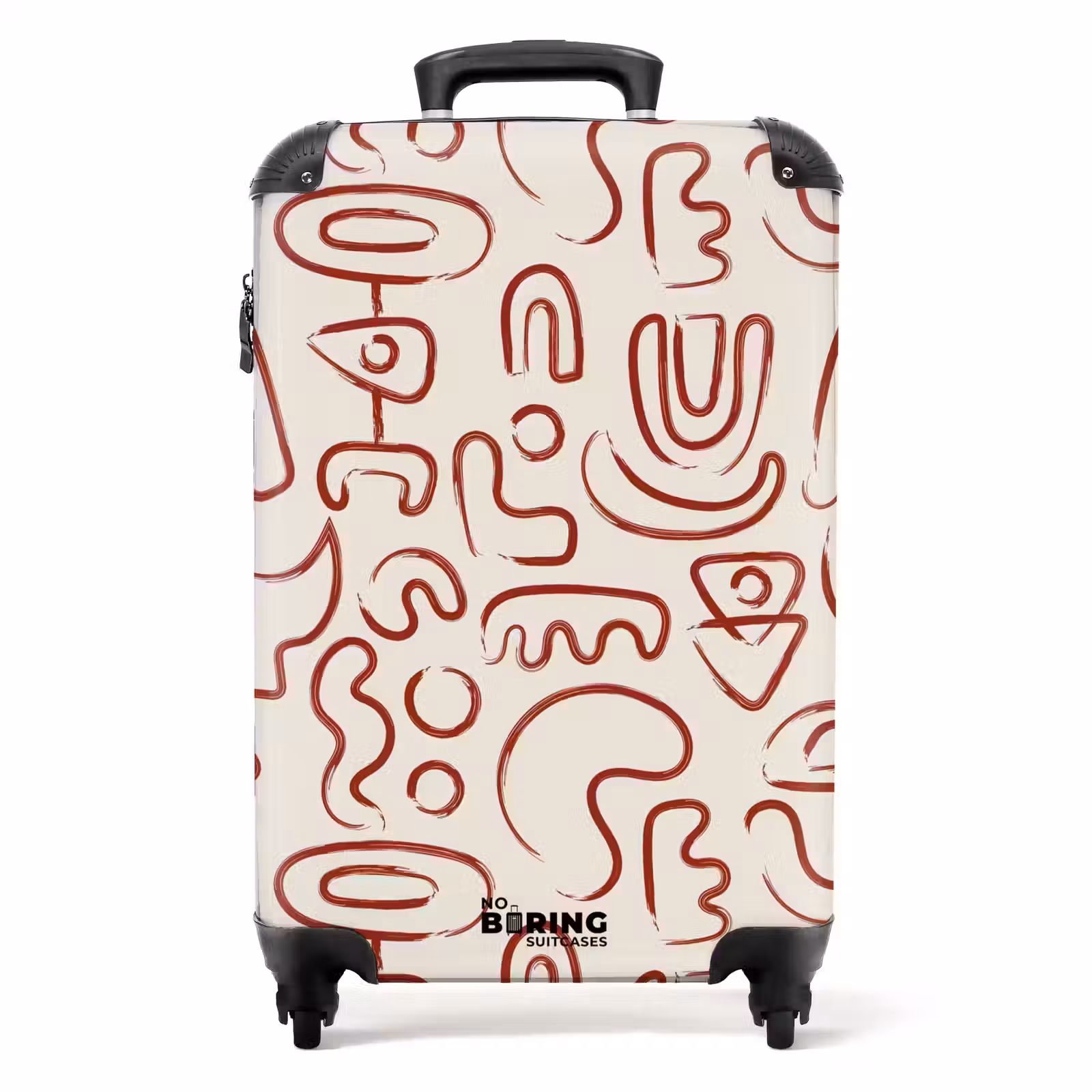 Valise - Formes abstraites rouge foncé sur beige — 1