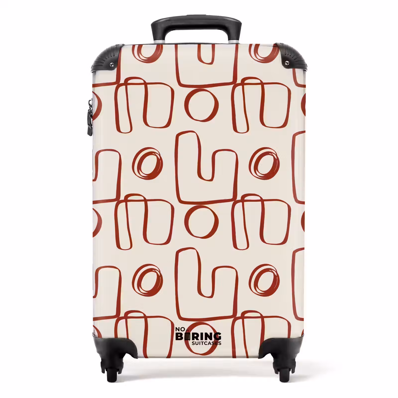 Valise - Lignes abstraites rouge foncé sur fond beige — 1