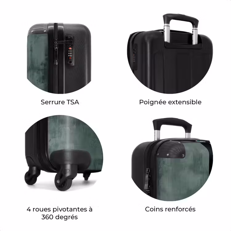Valise - Aspect béton vert avec bande noire — 7