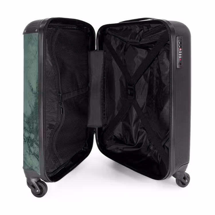 Valise - Aspect marbre vert avec bande verticale noire — 4