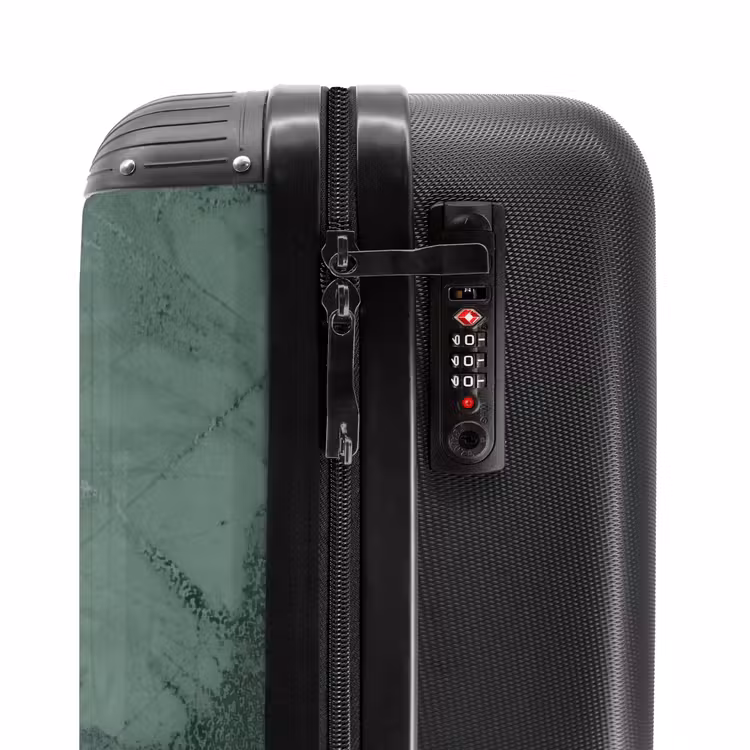 Valise - Aspect marbre vert avec bande verticale noire — 5