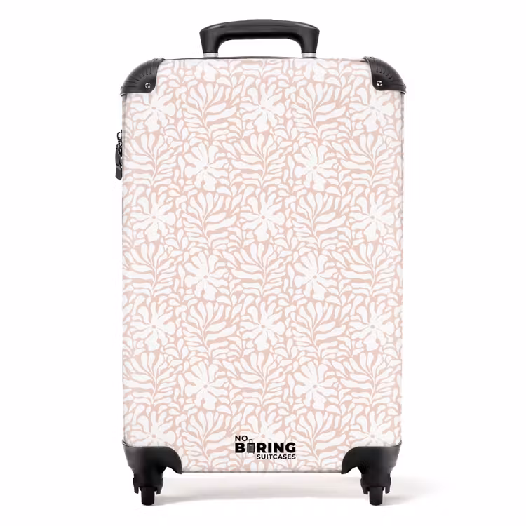 Valise - Fleurs et feuilles sur fond beige — 1