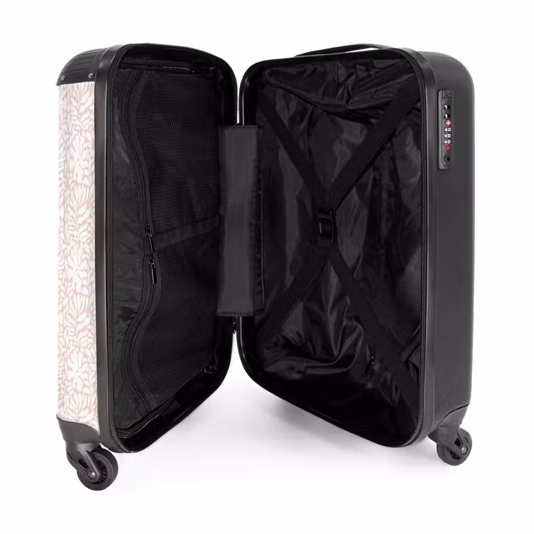 Valise - Fleurs et feuilles sur fond beige — 4