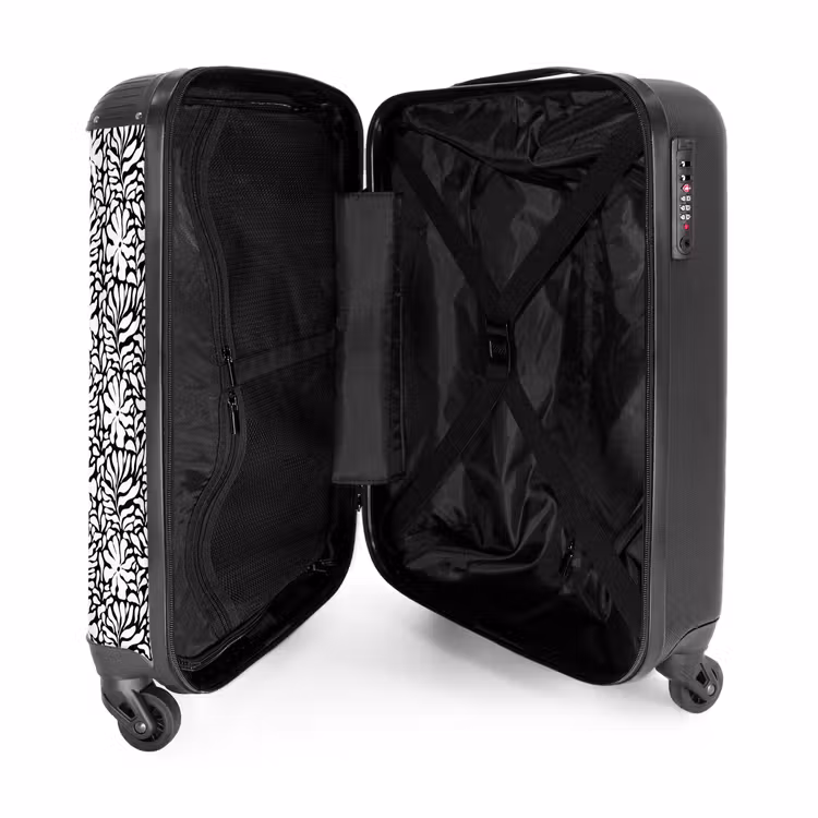 Valise - Fleurs et feuilles sur fond noir — 4