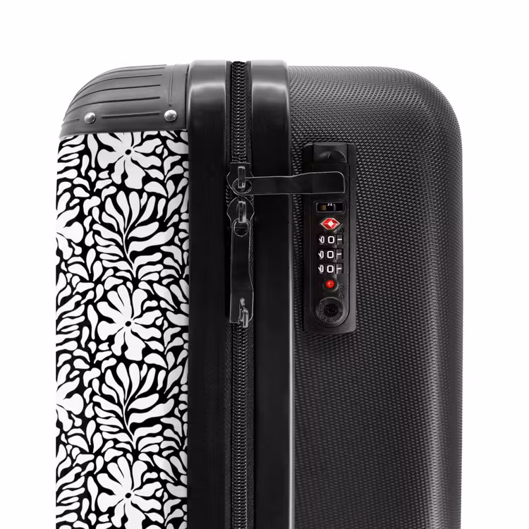 Valise - Fleurs et feuilles sur fond noir — 5