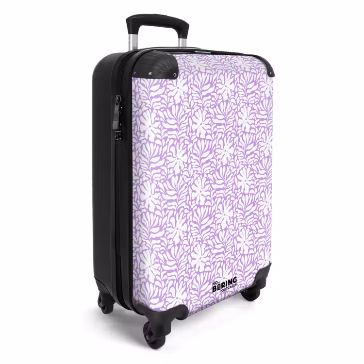 Valise - Fleurs et feuilles sur fond violet — 2