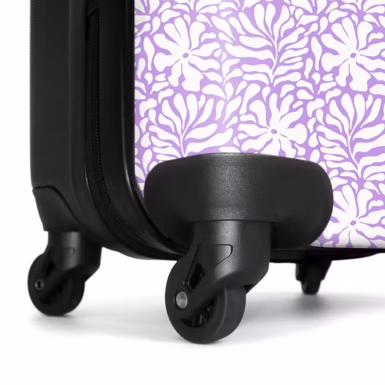 Valise - Fleurs et feuilles sur fond violet — 6