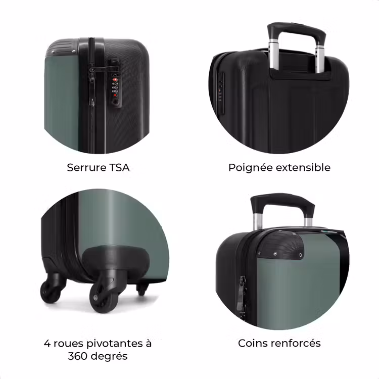 Valise - Fond vert avec double bande verticale — 7
