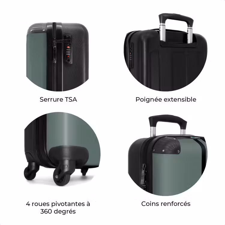 Valise - Fond vert avec double bande verticale noire — 7
