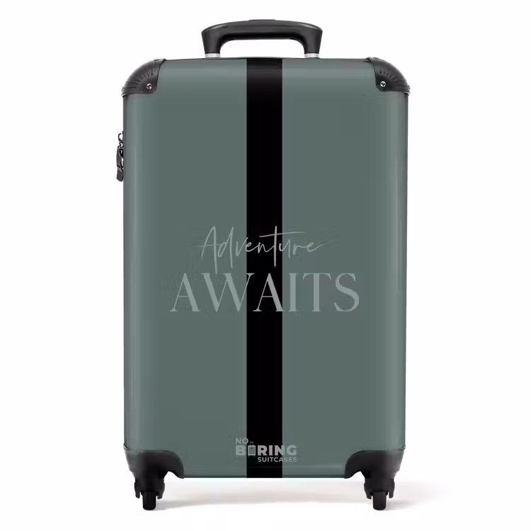 Valise - Fond vert avec texte Adventure Awaits — 1