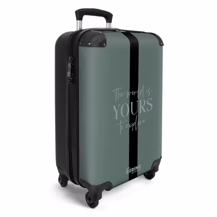 Valise - Fond vert avec texte Le monde est à vous de l'explorer — 2