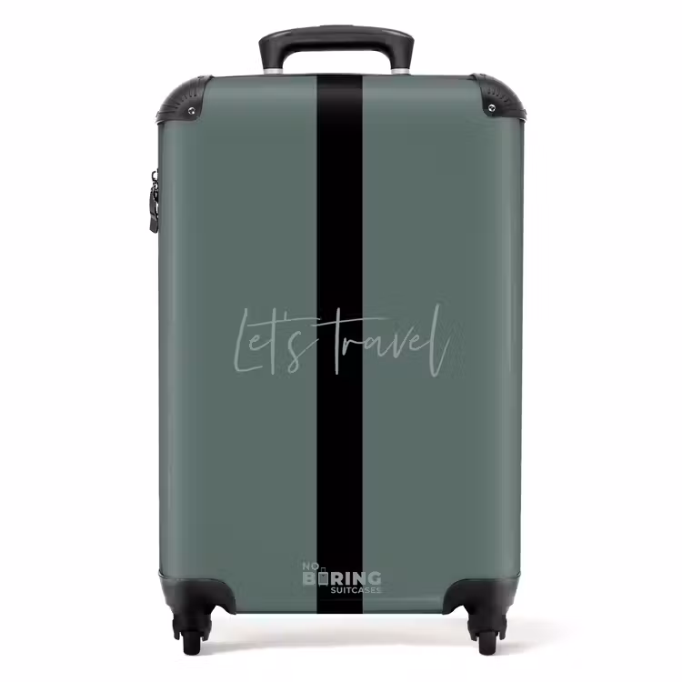 Valise -  Fond vert avec texte Let's Travel — 1