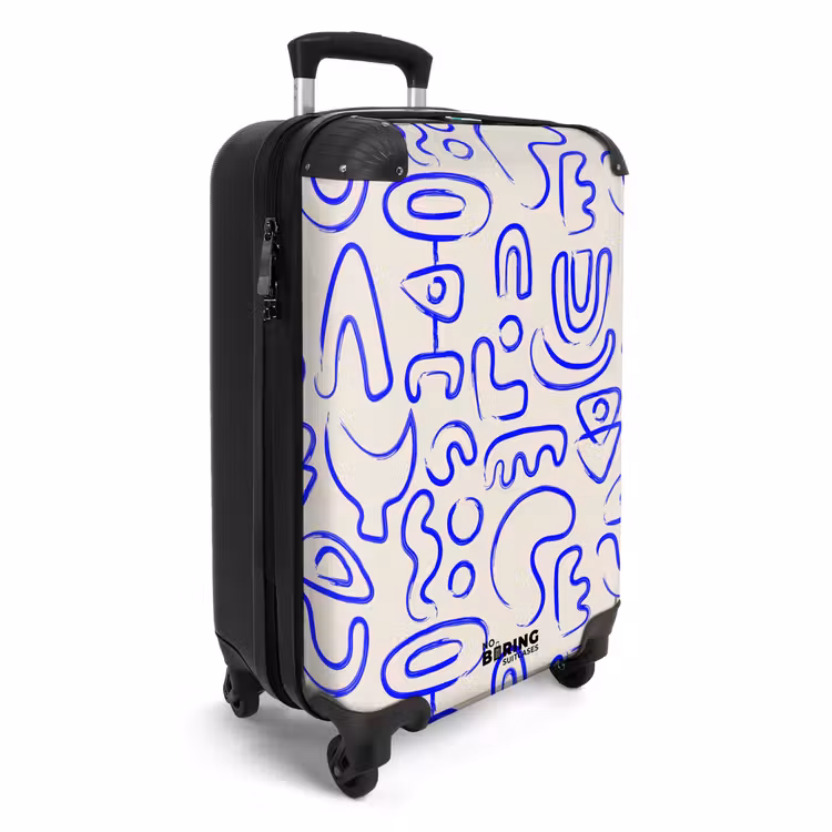 Valise - Formes abstraites bleues sur beige — 2