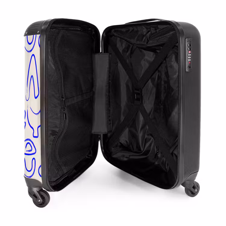 Valise - Formes abstraites bleues sur beige — 4