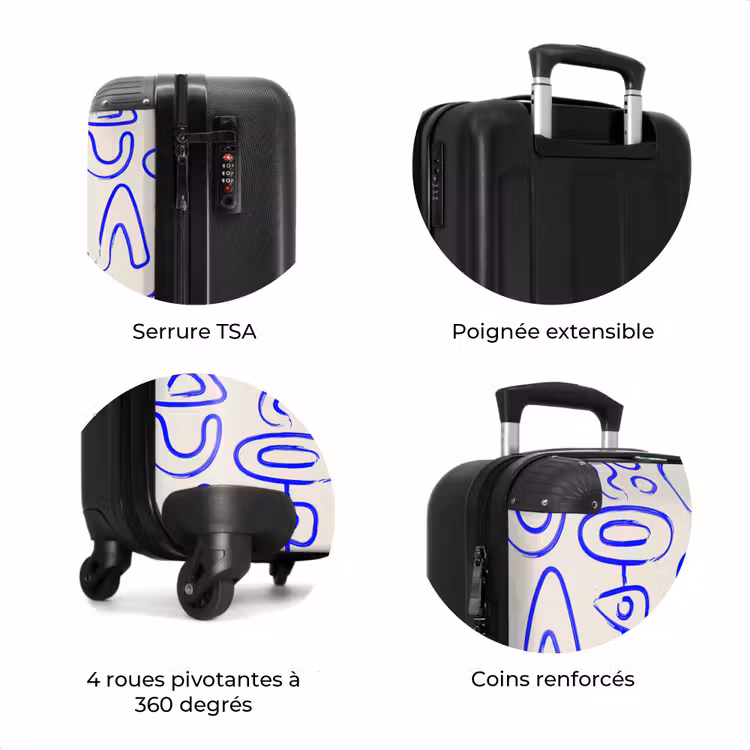 Valise - Formes abstraites bleues sur beige — 7