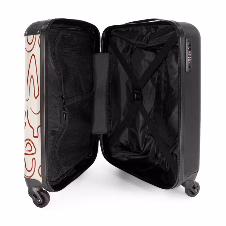 Valise - Formes abstraites rouge foncé sur beige — 4