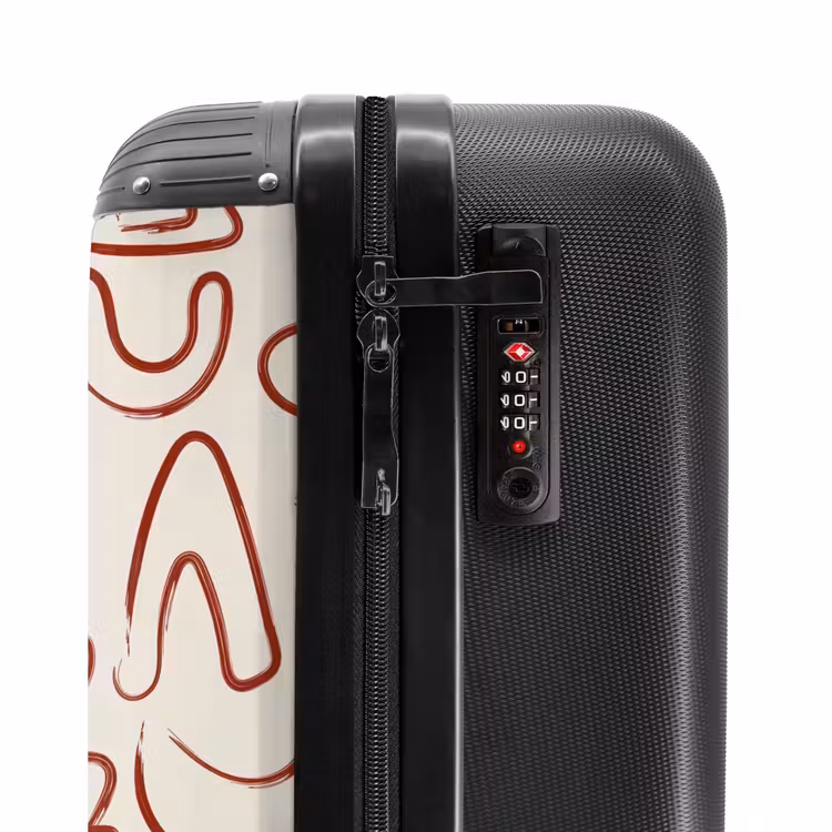 Valise - Formes abstraites rouge foncé sur beige — 5