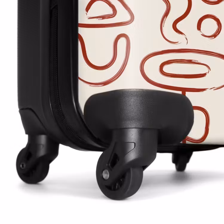 Valise - Formes abstraites rouge foncé sur beige — 6