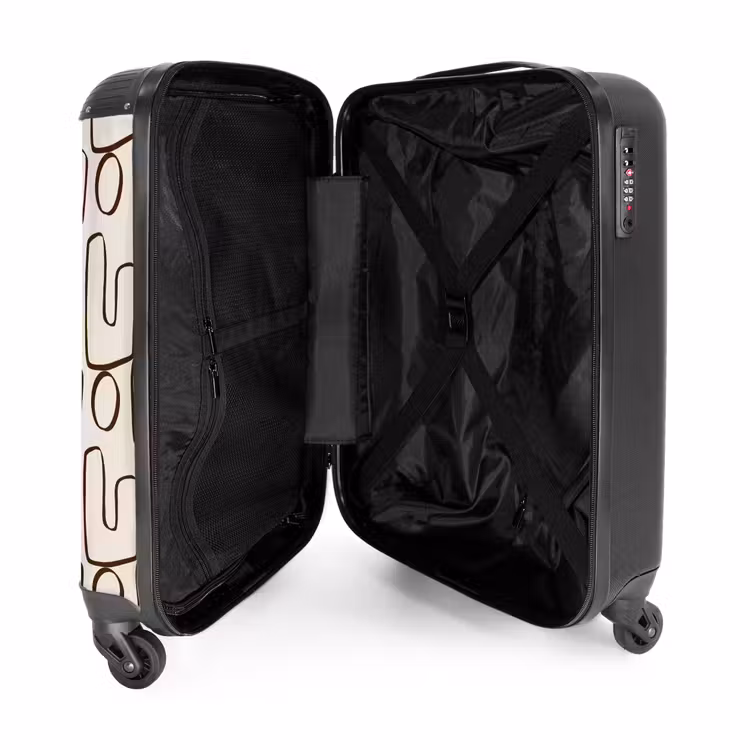 Valise - Lignes abstraites brunes sur fond beige — 4