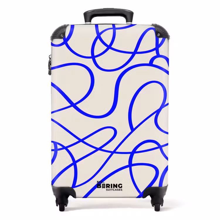 Valise - Lignes bleues sur fond beige — 1