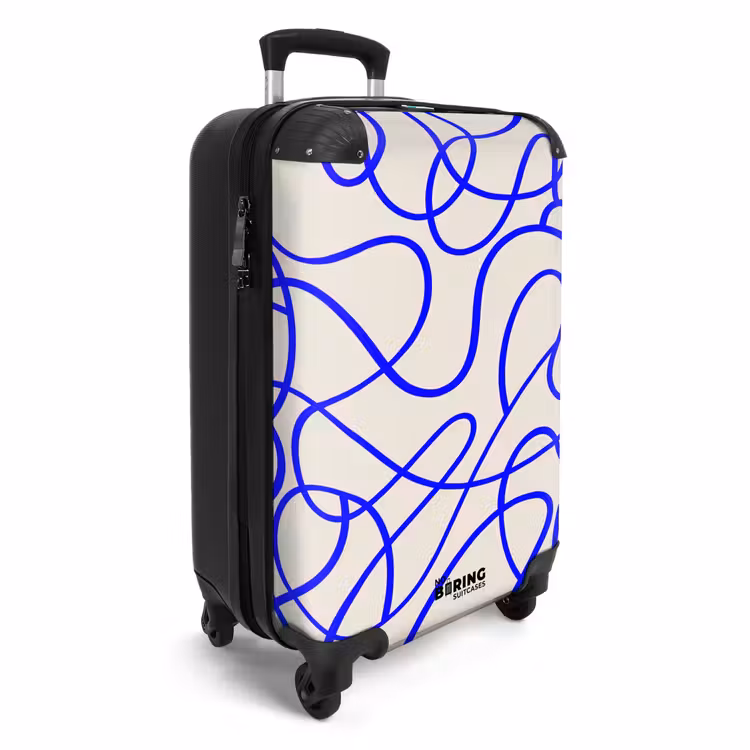 Valise - Lignes bleues sur fond beige — 2