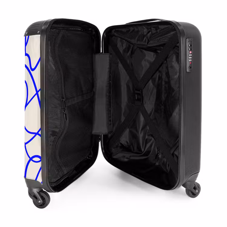 Valise - Lignes bleues sur fond beige — 4
