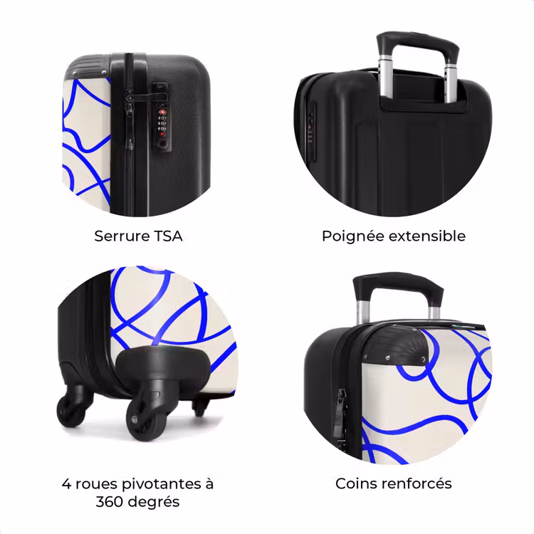 Valise - Lignes bleues sur fond beige — 7
