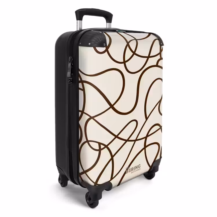 Valise - Lignes brunes sur fond beige — 2