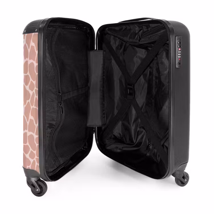 Valise - Motif de girafe sur rose clair — 4