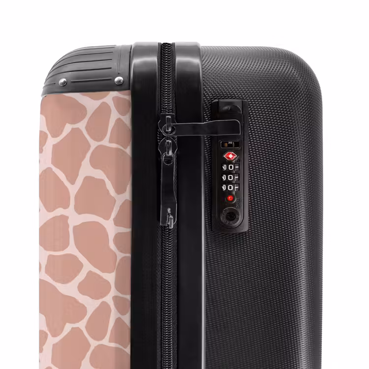 Valise - Motif de girafe sur rose clair — 5