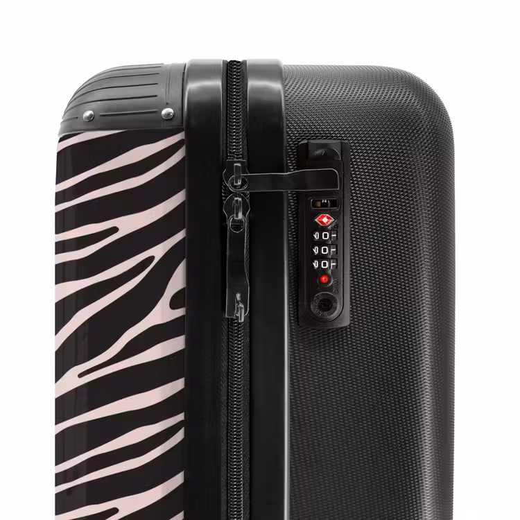 Valise - Motif de rayures zébrées sur rose tendre — 5