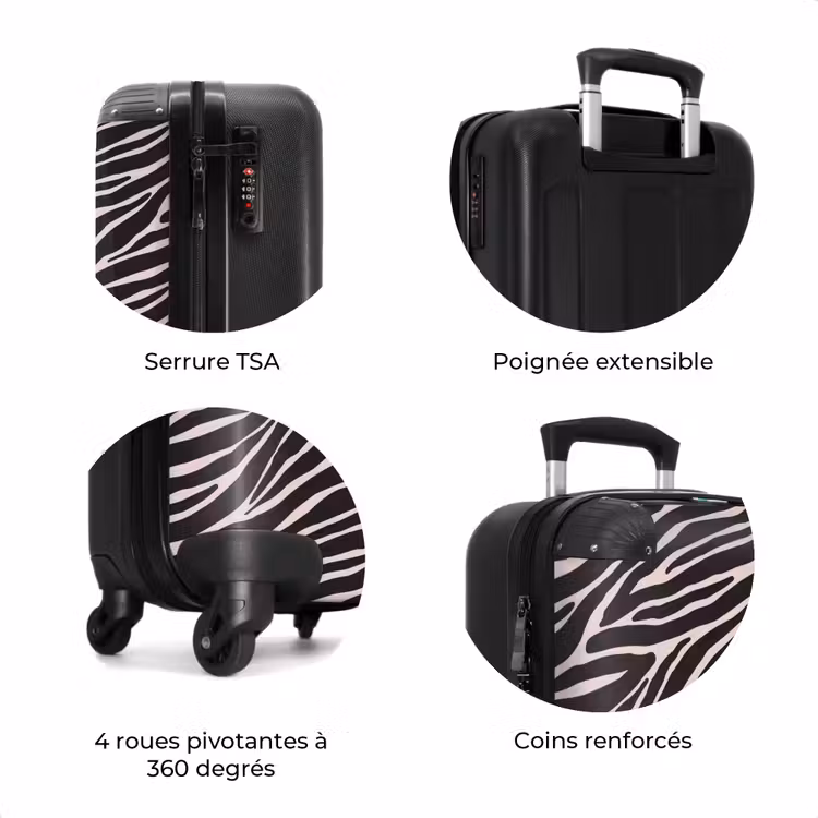 Valise - Motif de rayures zébrées sur rose tendre — 7